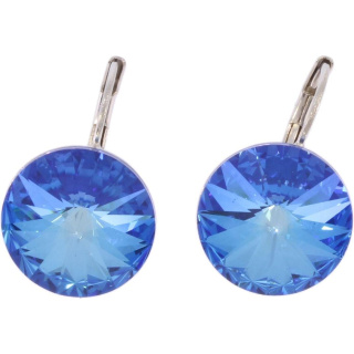 Ohrhänger Hook Silber plated . Crystal Royal Blue Delite . 14mm
