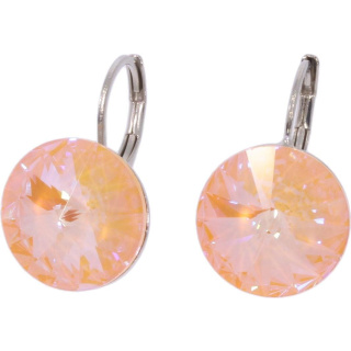 Ohrhänger Hook Silber plated . Crystal Peach Delite . 14mm