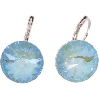 Ohrhänger Hook Silber plated . Crystal Silky Sage Delite . 14mm