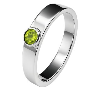 Cara • Luna Ring mit Peridot - Ringbreite 5mm - 925er Sterlingsilber