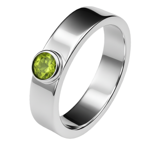 Cara • Luna Ring mit Peridot - Ringbreite 6mm - 925er Sterlingsilber