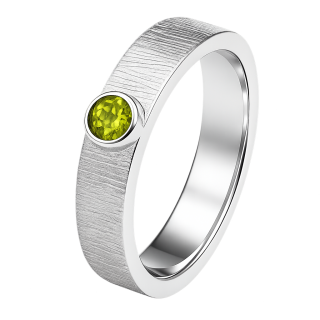 Cara • Luna Ring mit Peridot - Ringbreite 5mm - 925er Sterlingsilber