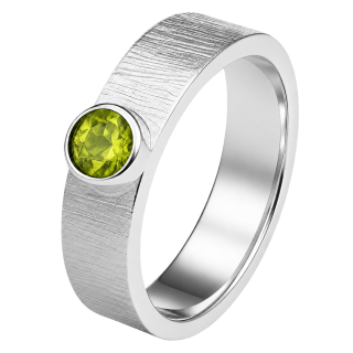 Cara • Luna Ring mit Peridot - Ringbreite 6mm - 925er Sterlingsilber