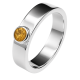 Cara • Luna Ring mit Citrin - Ringbreite 6mm - 925er Sterlingsilber