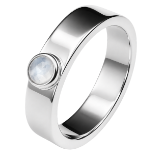 Cara • Luna Ring mit Mondstein - Ringbreite 6mm - 925er Sterlingsilber