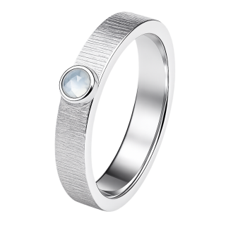 Cara • Luna Ring mit Mondstein - Ringbreite 4mm - 925er Sterlingsilber