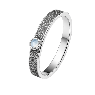 Cara • Luna Ring mit Mondstein - Ringbreite 4mm - 925er Sterlingsilber