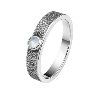 Cara • Luna Ring mit Mondstein - Ringbreite 5mm - 925er Sterlingsilber