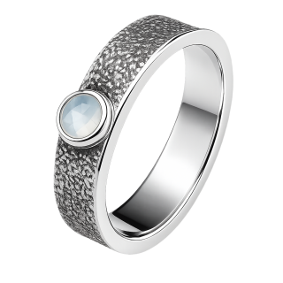 Cara • Luna Ring mit Mondstein - Ringbreite 6mm - 925er Sterlingsilber