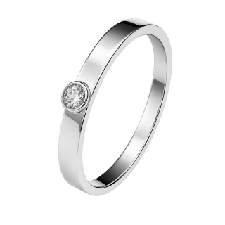 Cara • Luna Ring mit weißem Topas - Ringbreite 4mm - 925er Sterlingsilber