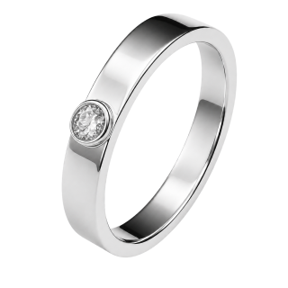 Cara • Luna Ring mit weißem Topas - Ringbreite 5mm - 925er Sterlingsilber