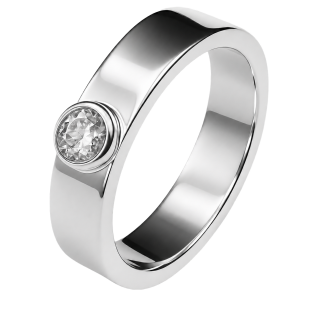 Cara • Luna Ring mit weißem Topas - Ringbreite 6mm - 925er Sterlingsilber