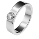 Cara • Luna Ring mit weißem Topas - Ringbreite 6mm - 925er Sterlingsilber