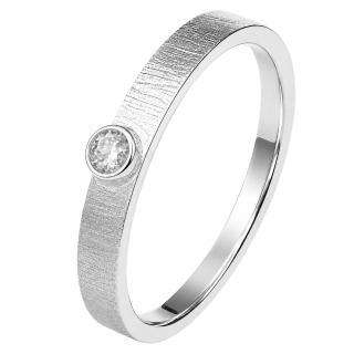 Cara • Luna Ring mit weißem Topas - Ringbreite 4mm - 925er Sterlingsilber