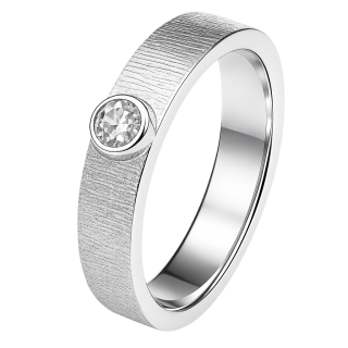 Cara • Luna Ring mit weißem Topas - Ringbreite 5mm - 925er Sterlingsilber