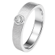 Cara • Luna Ring mit weißem Topas - Ringbreite 5mm - 925er Sterlingsilber
