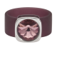 Ring Belt Kautschuk Silber plated . Crystal Antik Pink