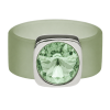 Ring Belt Kautschuk Silber plated . Crystal Chrysolite