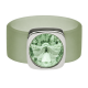 Ring Belt Kautschuk Silber plated . Crystal Chrysolite