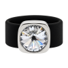Ring Belt Kautschuk Silber plated . Crystal Crystal (S)
