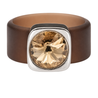 Ring Belt Kautschuk Silber plated . Crystal Lt. Colorado Topaz