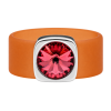 Ring Belt Kautschuk Silber plated . Crystal Padparadscha