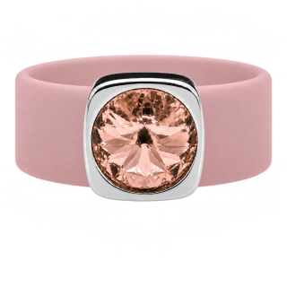 Ring Belt Kautschuk Silber plated . Crystal Vintage Rose