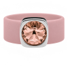 Ring Belt Kautschuk Silber plated . Crystal Vintage Rose