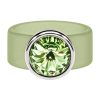 Ring Belt Kautschuk Silber plated . Crystal Chrysolite