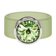Ring Belt Kautschuk Silber plated . Crystal Chrysolite
