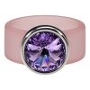Ring Belt Kautschuk Silber plated . Crystal Violet