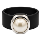 Ring Belt Kautschuk Silber plated . Perle Cream