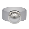 Ring Belt Kautschuk Silber plated . Perle Li. Grey