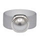 Ring Belt Kautschuk Silber plated . Perle Li. Grey