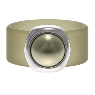 Ring Belt Kautschuk Silber plated . Perle Li. Green
