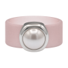 Ring Belt Kautschuk Silber plated . Perle Rosaline