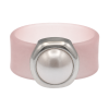 Ring Belt Kautschuk Silber plated . Perle Rosaline