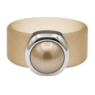 Ring Belt Kautschuk Silber plated . Perle Vintage Gold