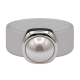 Ring Belt Kautschuk Silber plated . Perle Weiss