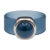 Ring Belt Kautschuk Silber plated . Perle Petrol