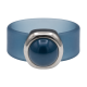 Ring Belt Kautschuk Silber plated . Perle Petrol