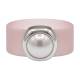 Ring Belt Kautschuk Silber plated . Perle Rosaline Gr.54