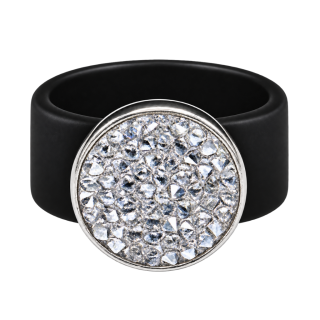 Ring Caviar Kautschuk Silber plated . Crystal Crystal