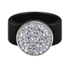 Ring Caviar Kautschuk Silber plated . Crystal Crystal