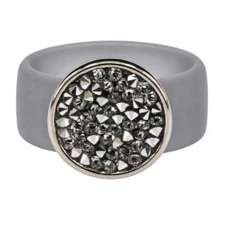 Ring Caviar Kautschuk Silber plated . Crystal Comet Argent Light