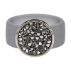 Ring Caviar Kautschuk Silber plated . Crystal Comet...