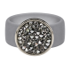 Ring Caviar Kautschuk Silber plated . Crystal Comet Argent Light