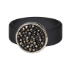 Ring Caviar Kautschuk Silber plated . Crystal Black Diamond