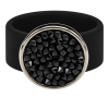 Ring Caviar Kautschuk Silber plated . Crystal Jet