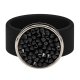 Ring Caviar Kautschuk Silber plated . Crystal Jet